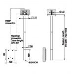 Gessi 316 Cesello Bateria umywalkowa elektroniczna sufitowa element zewnętrzny steel brushed 54426.239