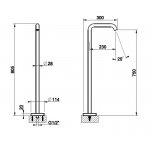 Gessi 316 Cesello Wylewka wolnostojąca steel brushed 54195.239