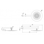 Gessi 316 Deszczownica z ramieniem ściennym Steel Brushed 54148.239 / 54148239