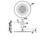 Gessi 316 Deszczownica z ramieniem sufitowym steel brushed 54150.239