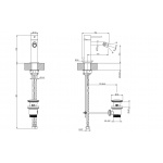 Gessi 316 Flessa Bateria bidetowa jednouchwytowa Steel Brushed 54007.239 / 54007239