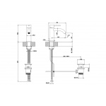 Gessi 316 Flessa Bateria umywalkowa jednouchwytowa z korkiem Steel Brushed 54001.239 / 54001239