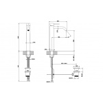 Gessi 316 Flessa Bateria umywalkowa jednouchwytowa z korkiem Steel Brushed 54003.239 / 54003239