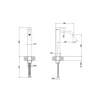 Gessi 316 Flessa Bateria umywalkowa jednouchwytowa bez korka Steel Brushed 54006.239 / 54006239