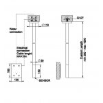 Gessi 316 Flessa Bateria umywalkowa elektroniczna sufitowa element zewnętrzny steel brushed 54026.239