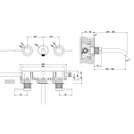 Gessi 316 Intreccio Bateria umywalkowa podtynkowa element zewnętrzny Steel Brushed 54194.239 / 54194239