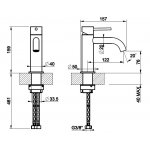 Gessi 316 Bateria umywalkowa sztorcowa bez korka Brushed Brass PVD 54102.727