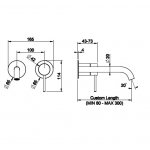 Gessi 316 Intreccio Bateria umywalkowa ścienna element zewnętrzny steel brushed 54189.239