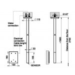Gessi 316 Intreccio Bateria umywalkowa elektroniczna sufitowa element zewnętrzny steel brushed 54124.239