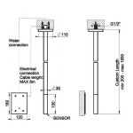 Gessi 316 Intreccio Bateria umywalkowa elektroniczna sufitowa element zewnętrzny steel brushed 54126.239