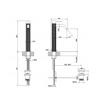 Gessi 316 Meccanica Bateria umywalkowa jednouchwytowa z korkiem Steel Brushed 54204.239 / 54204239