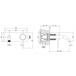 Gessi 316 Meccanica Bateria umywalkowa podtynkowa element zewnętrzny Steel Brushed 54288.239 / 54288239