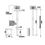 Gessi 316 Meccanica Bateria umywalkowa elektroniczna sufitowa element zewnętrzny steel brushed 54224.239