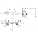 Gessi 316 Trame Bateria umywalkowa podtynkowa element zewnętrzny Steel Brushed 54294.239 / 54294239