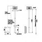 Gessi 316 Trame Bateria umywalkowa elektroniczna sufitowa element zewnętrzny steel brushed 54324.239