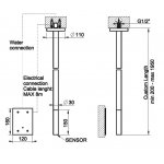 Gessi 316 Trame Bateria umywalkowa elektroniczna sufitowa element zewnętrzny steel brushed 54326.239