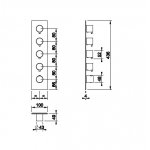 Gessi 316 Wellness Bateria prysznicowa termostatyczna ścienna z czterema wyjściami element zewnętrzny steel brushed 54518.239