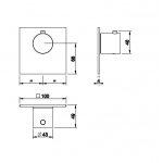 Gessi 316 Wellness Bateria prysznicowa termostatyczna ścienna element zewnętrzny steel brushed 54554.239