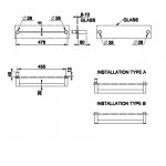 Gessi 316 Wieszak na ręczniki 45 cm do mocowania na szkle steel brushed 54923.239