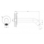 Gessi 316 Wylewka ścienna Steel Brushed 54008.239 / 54008239