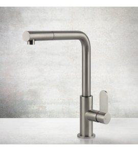 Gessi Acciaio Bateria kuchenna z obrotową wylewką Steel Brushed 60538.239