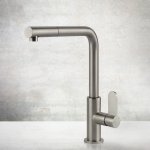 Gessi Acciaio Bateria kuchenna z obrotową wylewką Steel Brushed 60538.239
