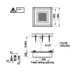 Gessi Afilo System prysznicowy natynkowy 500x500 mm Biały 57503.279 / 57503279