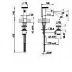 Gessi Anello Bateria bidetowa jednootworowa z korkiem chrom 63307.031