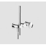 Gessi Anello Bateria prysznicowa ścienna z przełącznikiem 2-drożnym ze słuchawką i wężem część zewnętrzna chrom 63345.031
