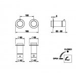 Gessi Anello Bateria prysznicowa termostatyczna ścienna z przełącznikiem 1-drożnym część zewnętrzna chrom 63331.031
