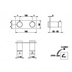 Gessi Anello Bateria prysznicowa termostatyczna ścienna z przełącznikiem 1-drożnym część zewnętrzna chrom 63332.031