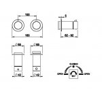 Gessi Anello Bateria prysznicowa termostatyczna ścienna z przełącznikiem 2-drożnym część zewnętrzna chrom 63333.031