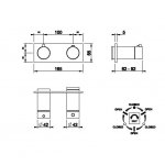 Gessi Anello Bateria prysznicowa termostatyczna ścienna z przełącznikiem 3-drożnym część zewnętrzna chrom 63336.031