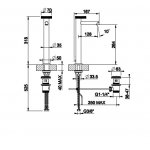 Gessi Anello Bateria umywalkowa jednootworowa wysoka z krótką wylewką z korkiem chrom 63303.031