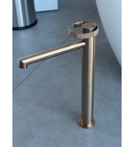  Gessi Anello Bateria umywalkowa wysoka z długą wylewką bez korka Warm Bronze Brushed PVD 63306.726