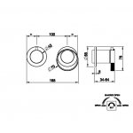 Gessi Anello Bateria wannowa/prysznicowa ścienna z przełącznikiem 2-drożnym część zewnętrzna chrom 63380.031
