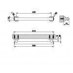 Gessi Anello Uchwyt wannowy/prysznicowy ścienny 45 cm chrom 58424.031