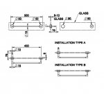 Gessi Anello Wieszak na ręczniki ścienny do mocowania na szkle 45 cm chrom 63826.031
