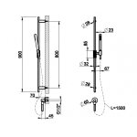 Gessi Anello Zestaw prysznicowy ścienny ze słuchawką, wężem i drążkiem z wylotem wody chrom 63482.031
