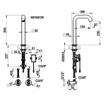 Gessi CESELLO Elektroniczna bateria umywalkowa element zewnętrzny steel brushed 54480.239 / 54480239