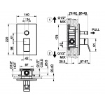 Gessi Eleganza Bateria Wannowo-natryskowa podtynkowa, element zewnętrzny chrom 53079.031 / 53079031