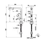Gessi Fisso Bateria kuchenna jednootworowa z dodatkową wylewką Chrom 60640.031