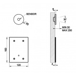 Gessi Flessa Sterownik ekektroniczny do baterii umywalkowej element zewnętrzny steel brushed 54020.239 / 54020239