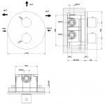 Gessi Goccia Bateria Natryskowa Termostatyczna Podtynkowa chrom 33846.031 / 33846031