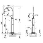 Gessi Goccia Bateria umywalkowa element zewnętrzny copper 33624.123