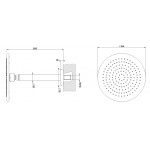 Gessi Goccia Deszczownica z Ramieniem Sufitowa chrom 33762.031 / 33762031