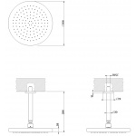 Gessi Goccia Deszczownica z Ramieniem Sufitowa chrom 33766.031 / 33766031