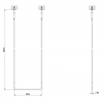 Gessi Goccia Reling na Ręcznik 45/160 cm Sufitowy chrom 38144.031 / 38144031