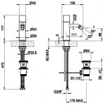 Gessi Habito Bateria bidetowa z korkiem finox 70507.149