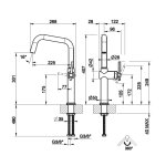 Gessi Habito Bateria kuchenna z obrotową wylewką Chrom 60650.031